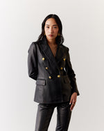 Load image into Gallery viewer, Black Double-breasted blazer
